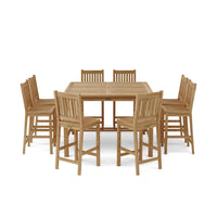 Teak Bar Table Set - Windsor (Table) & Avalon (8 Chairs)
