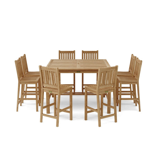 Teak Bar Table Set - Windsor (Table) & Avalon (8 Chairs) - Teak HQ™