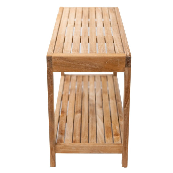 Teak Bath/Spa Bench With Lower Shelf - Santori - Teak HQ™