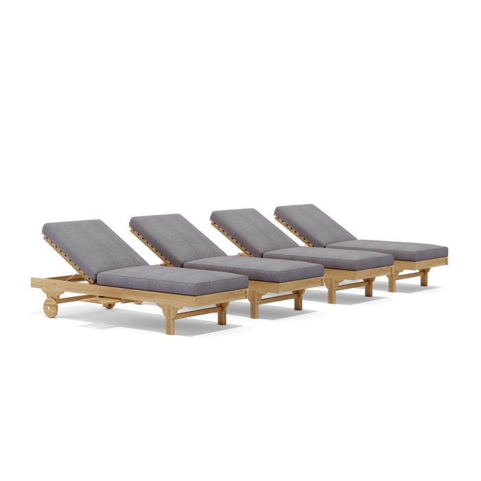 Teak Beach Chairs Set - Capri 4 - Piece Lounger Set - Teak HQ™