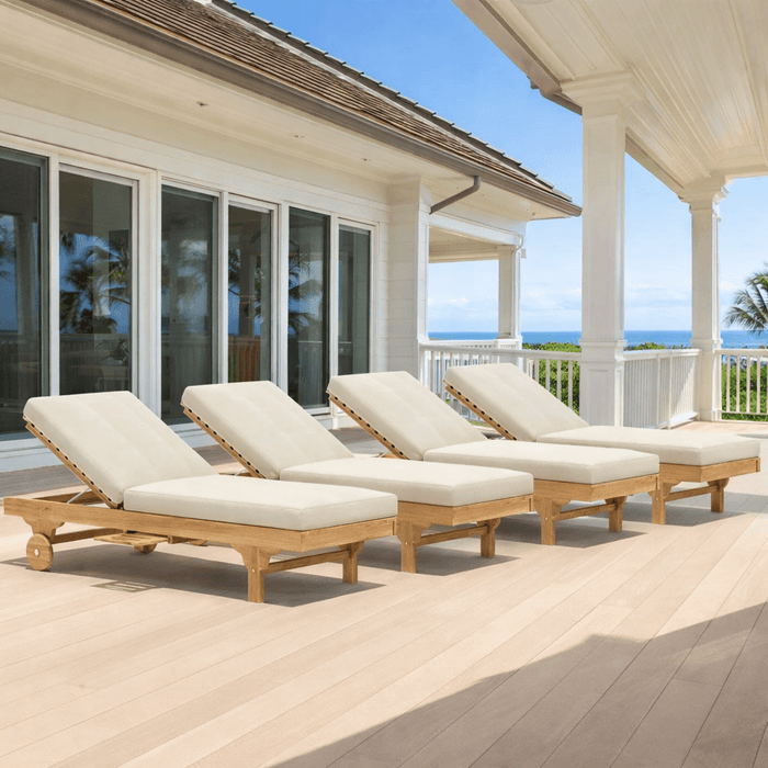 Teak Beach Chairs Set - Capri 4 - Piece Lounger Set - Teak HQ™