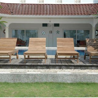 Teak Beach Chairs Set - Capri 4 - Piece Lounger Set - Teak HQ™