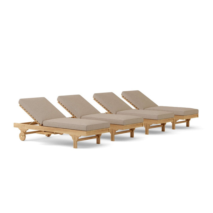 Teak Beach Chairs Set - Capri 4 - Piece Lounger Set - Teak HQ™