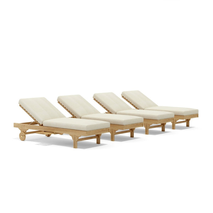 Teak Beach Chairs Set - Capri 4 - Piece Lounger Set - Teak HQ™