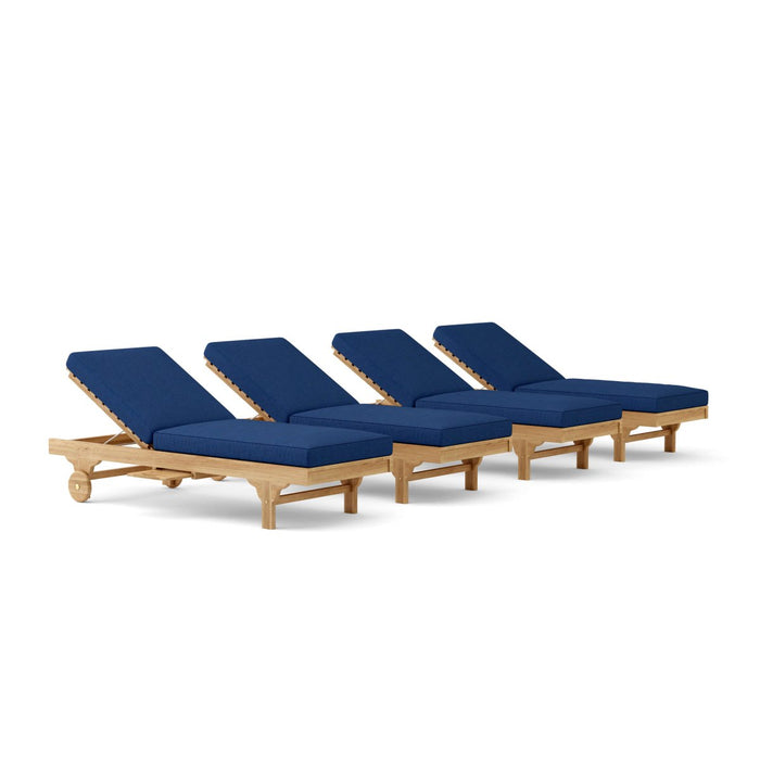 Teak Beach Chairs Set - Capri 4 - Piece Lounger Set - Teak HQ™