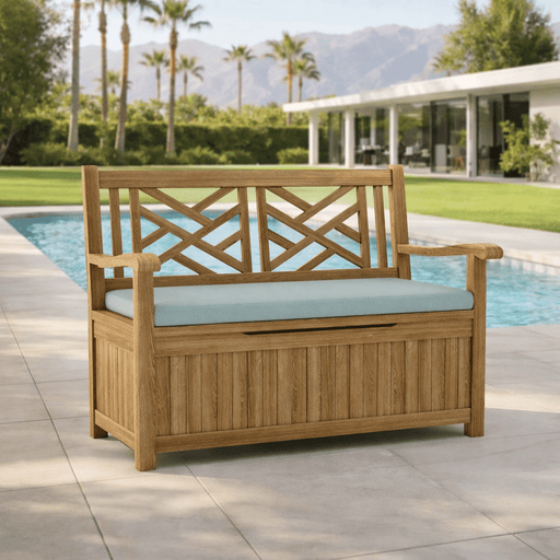Teak Bench With Storage (2 - Seater) - Vilano - Teak HQ™