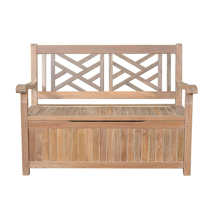 Teak Bench With Storage (2 - Seater) - Vilano - Teak HQ™