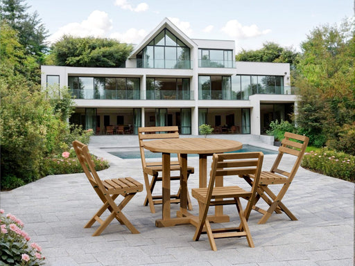 Teak Bistro Patio Set - Montage (Table) & Alabama (4 Chairs) - Teak HQ™