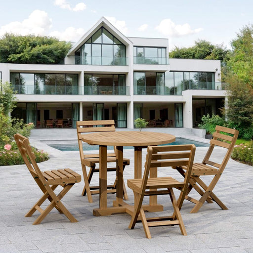 Teak Bistro Patio Set - Montage (Table) & Alabama (4 Chairs) - Teak HQ™