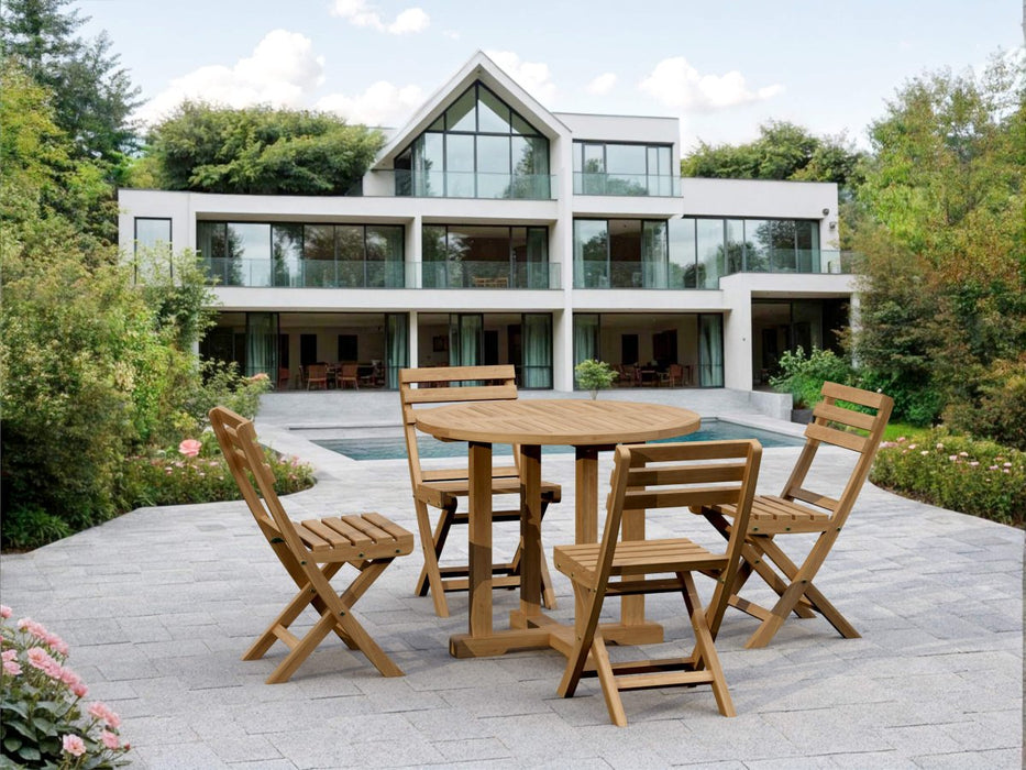 Teak Bistro Patio Set - Montage (Table) & Alabama (4 Chairs) - Teak HQ™