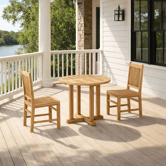 Teak Bistro Set for 2 - Montage (Table) & Saratoga (Chairs) - Teak HQ™
