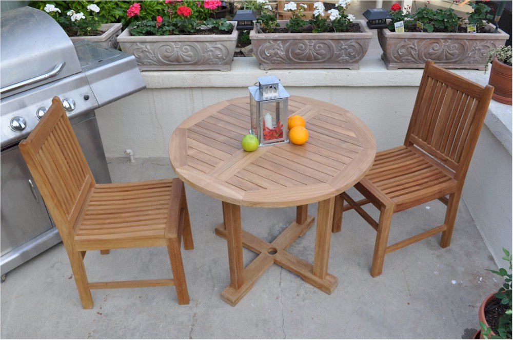Teak Bistro Set for 2 - Montage (Table) & Saratoga (Chairs) - Teak HQ™