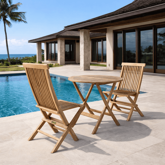 Teak Bistro Set - Windsor (Table) & Classic (2 Chairs) - Teak HQ™