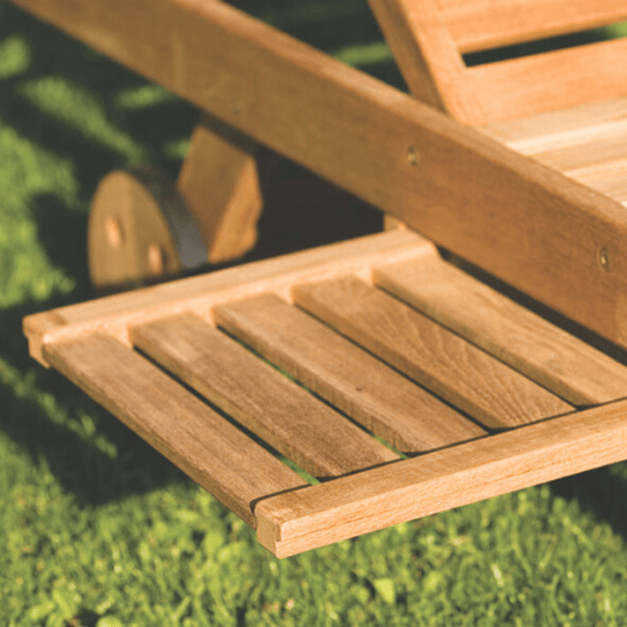 Teak Chaise Lounge Chair With Wheels - Sun Bed - Teak HQ™