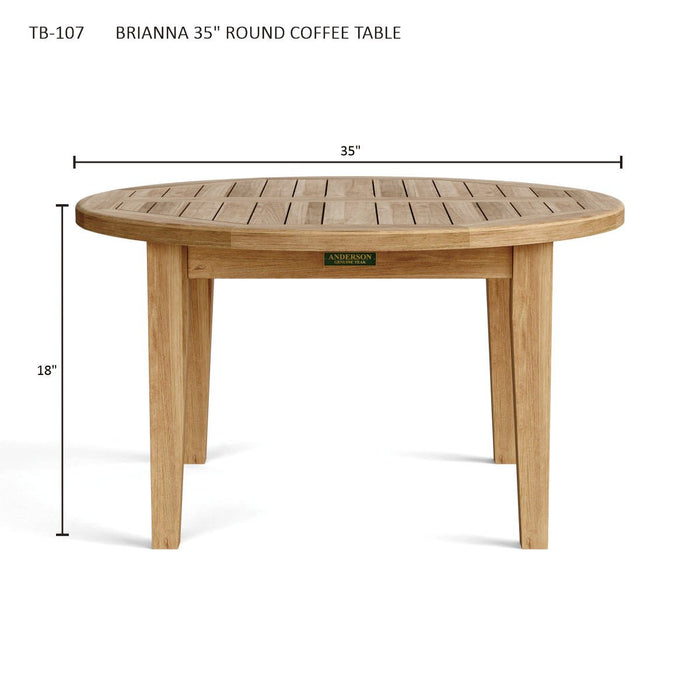 Teak Cocktail Table (35" Round) - Brianna - Teak HQ™