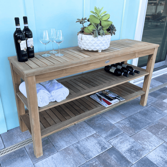 Teak Console Table With Shelves - Admiral - Teak HQ™