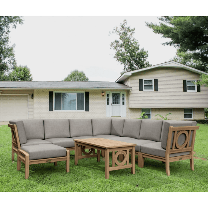 Teak Conversation Set - Natsepa 9 - Piece Sectional Set - Teak HQ™