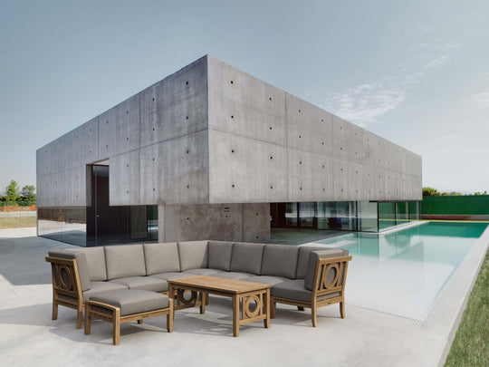 Teak Conversation Set - Natsepa 9 - Piece Sectional Set - Teak HQ™