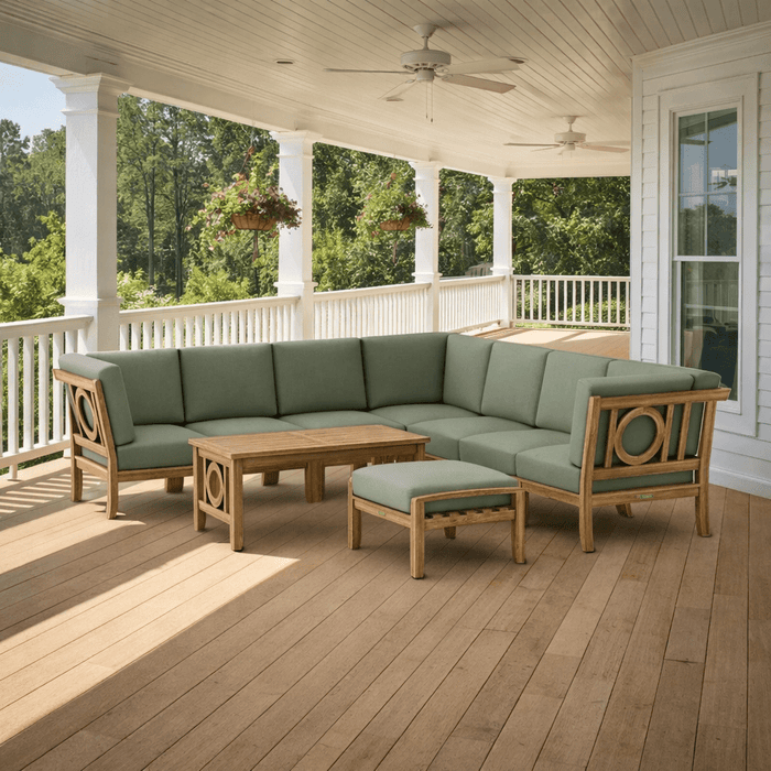 Teak Conversation Set - Natsepa 9 - Piece Sectional Set - Teak HQ™