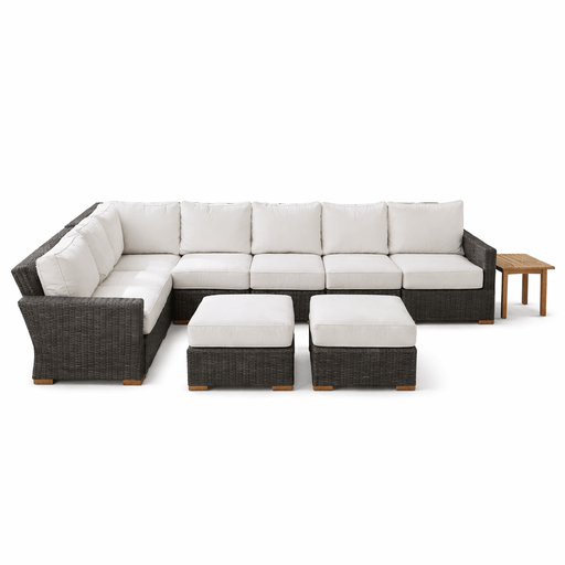Teak Corner Sofa - Sanibel 8 - Piece Sectional Set - Teak HQ™