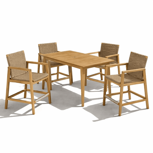 Teak Counter Height Table and Chairs - Admiral - Teak HQ™