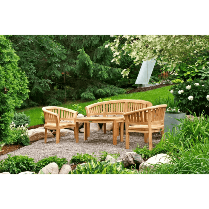 Teak Curved Bench (3 - Seater) - Curve - Teak HQ™