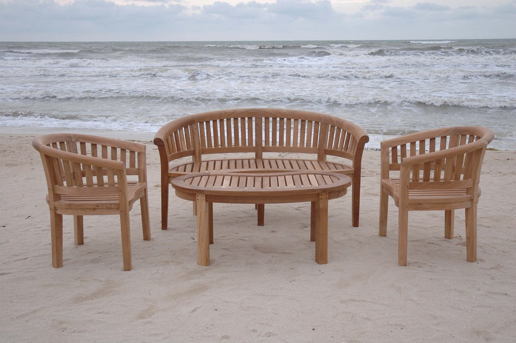 Teak Curved Bench (3 - Seater) - Curve - Teak HQ™