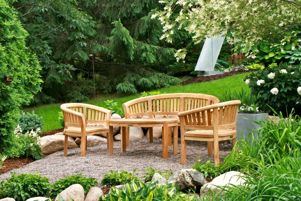 Teak Curved Bench (3 - Seater) - Curve - Teak HQ™
