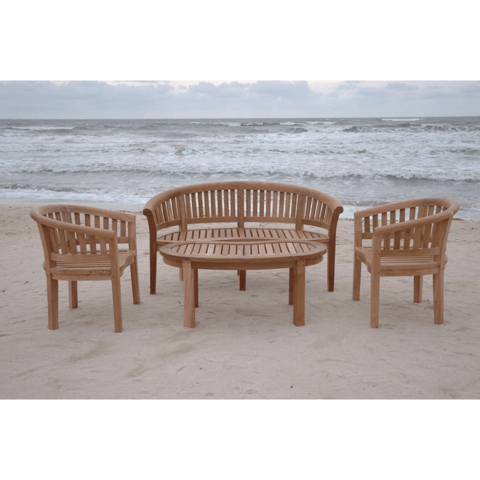 Teak Curved Bench (3 - Seater) - Curve - Teak HQ™