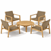 Teak Deck Furniture Set - Admiral (5 Pieces) - Teak HQ™
