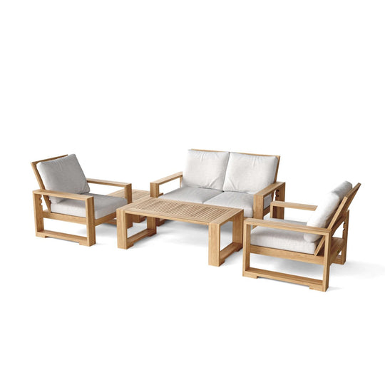 Teak Deep Seating Patio Furniture - Capistrano 5 - Piece Set - Teak HQ™
