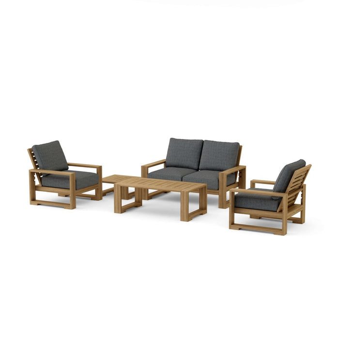 Teak Deep Seating Patio Furniture - Capistrano 5 - Piece Set - Teak HQ™