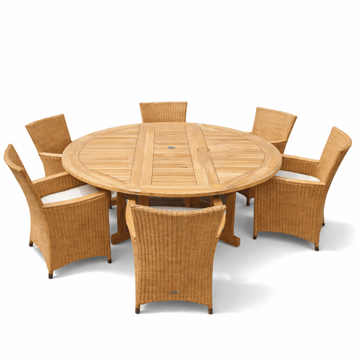Teak Dining Set - DropLeaf (Table) & Helena (6 Chairs) - Teak HQ™