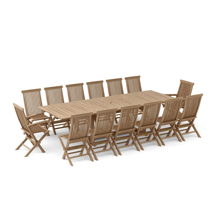 Teak Dining Set for 14 - Valencia (Table) & Classic (Chairs) - Teak HQ™