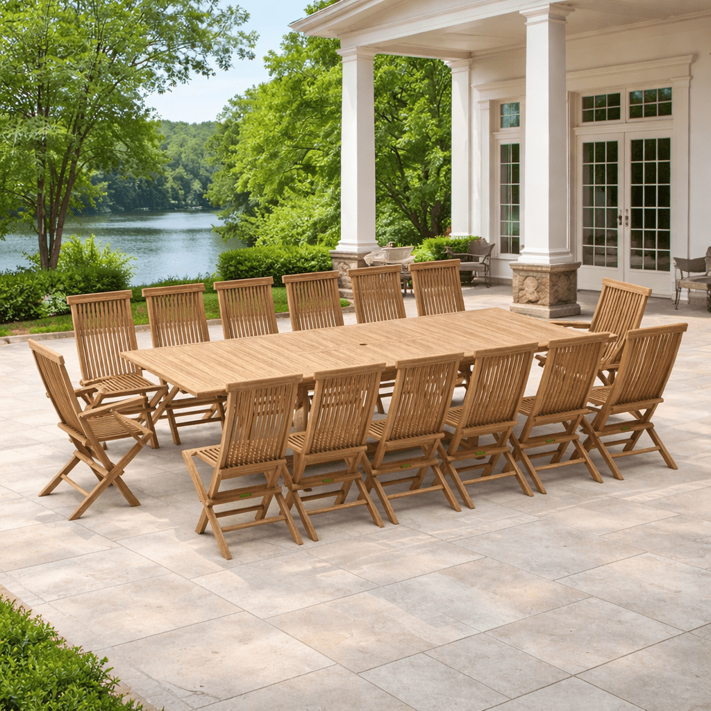 Teak Dining Set for 14 - Valencia (Table) & Classic (Chairs) - Teak HQ™