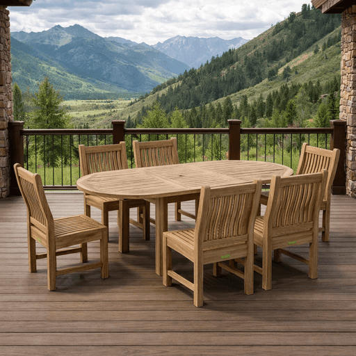 Teak Dining Table and 6 Chairs - Bahama (Table) & Sahara (Chairs) - Teak HQ™