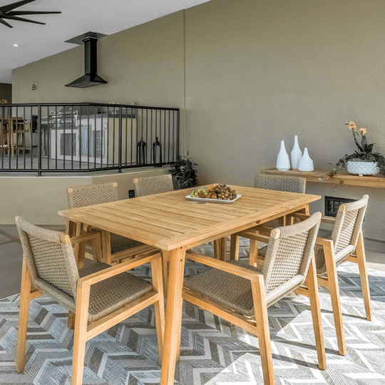 Teak Dining Table Set - Admiral Table w/ 6 Chairs - Teak HQ™