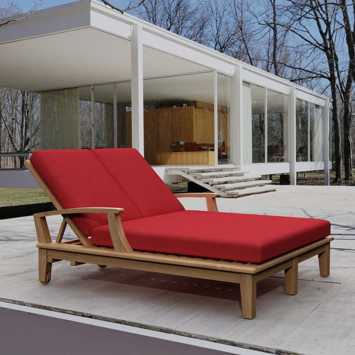 Teak Double Chaise Lounge - Brianna - Teak HQ™