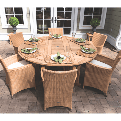 Teak Drop Leaf Dining Table (72" Round) - DropLeaf - Teak HQ™