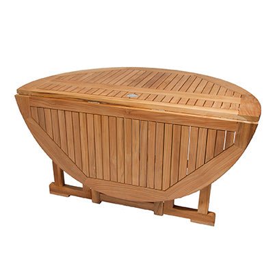 Teak Drop Leaf Dining Table (72" Round) - DropLeaf - Teak HQ™