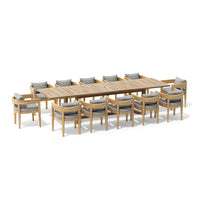 Teak Extendable Dining Table and Chairs (12) - Coronado