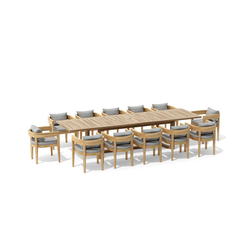 Teak Extendable Dining Table and Chairs (12) - Coronado - Teak HQ™
