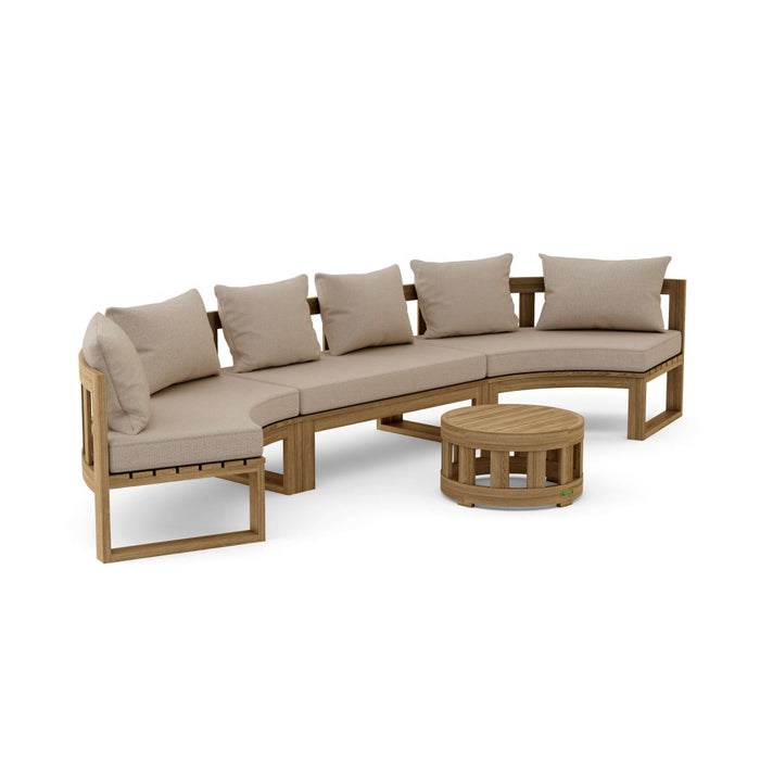Teak Exterior Furniture - Arena 4 - Piece Sectional Set - Teak HQ™
