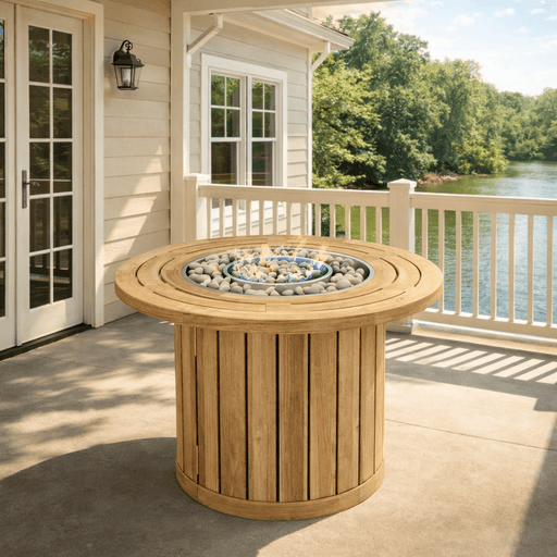 Teak Fire Table (55" Long Round) - Firenze - Teak HQ™