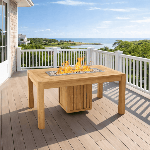 Teak Firepit Table (60" Long Rectangle) - Firenze - Teak HQ™