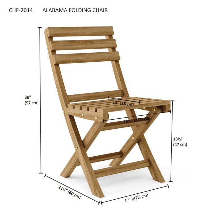 Teak Folding Patio Chairs (Set of 2) - Alabama - Teak HQ™