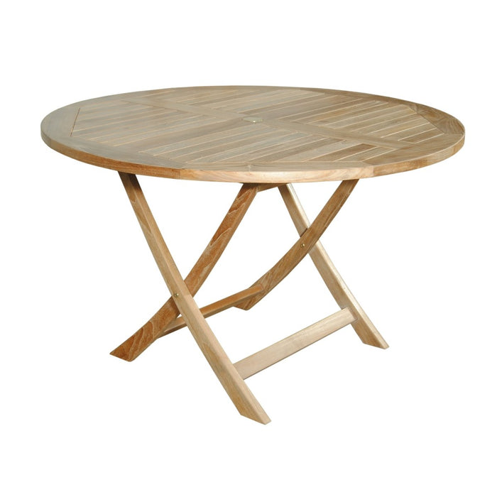 Teak Folding Table (47" Round) - Bahama - Teak HQ™