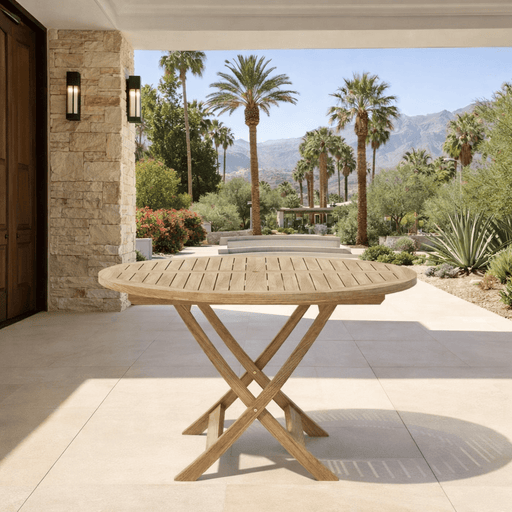 Teak Folding Table (47" Round) - Bahama - Teak HQ™