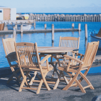 Teak Folding Table and Chairs (4) - Sailor