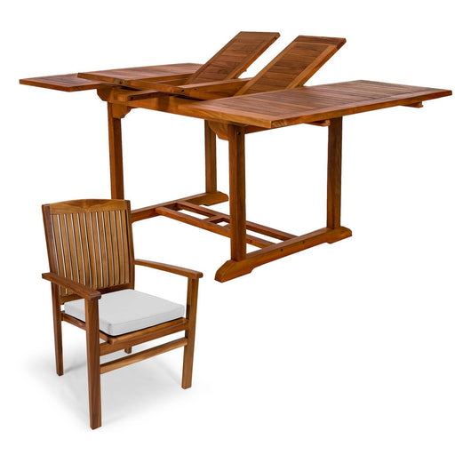 Teak Furniture Dining Set (Table + 4 Chairs) - by All Things Cedar - Teak HQ™